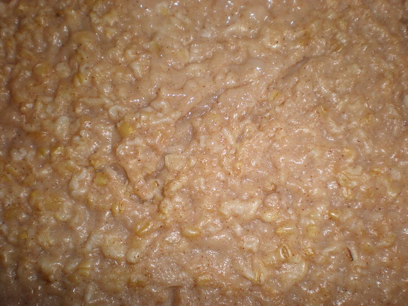 Cooked oatmeal closeup