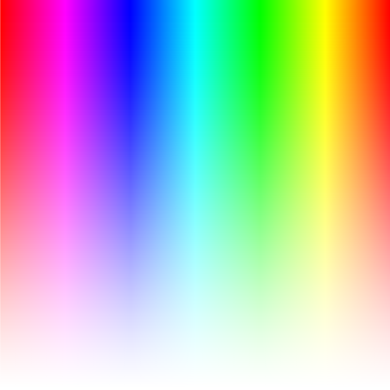Rainbow to alpha gradient