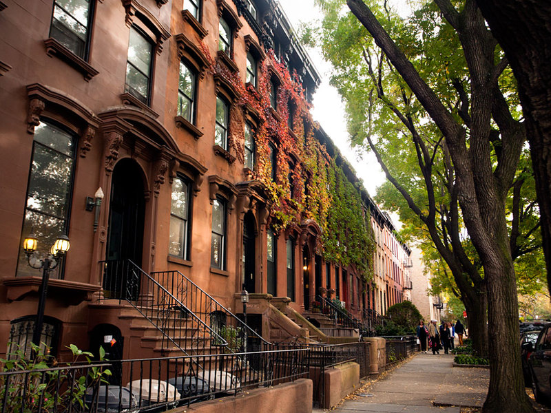 Clinton hill brooklyn townhouse in fall