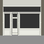 Shopfront with black windows light store facade vector 187157081